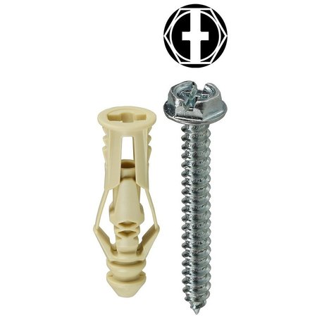 L.H. DOTTIE Triple-Grip Screw Anchor, 1-3/16" L, Nylon TG6KHXTP